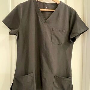 Black V-Neck Medical Scrub Set